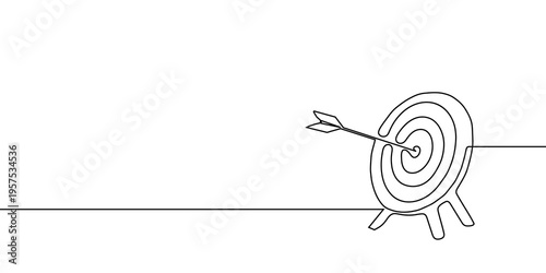 Canvas Print Continuous one line arrow art up drawing target direction down