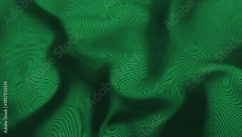 Abstract Green Fabric Waves Flowing Smoothly.