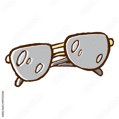 Colored hand drawn sunglasses icon