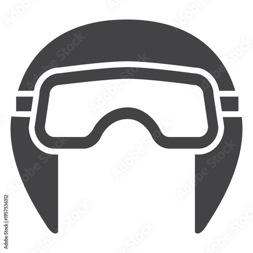 Aviator helmet flat icon