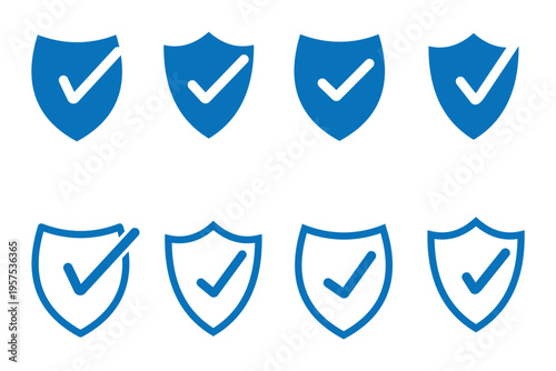 sheild tick icon set, sheild verified icon , insurance and protection concept , Vector illustration