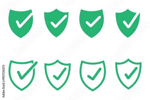sheild tick icon set, sheild verified icon , insurance and protection concept , Vector illustration