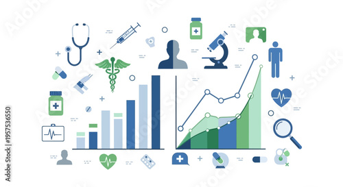 Health Data & Medical Statistics: Growth Charts, Trend Analysis, and Essential Healthcare Icons