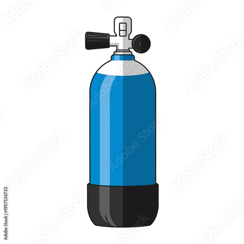 Blue Scuba Diving Oxygen Tank Cylinder.