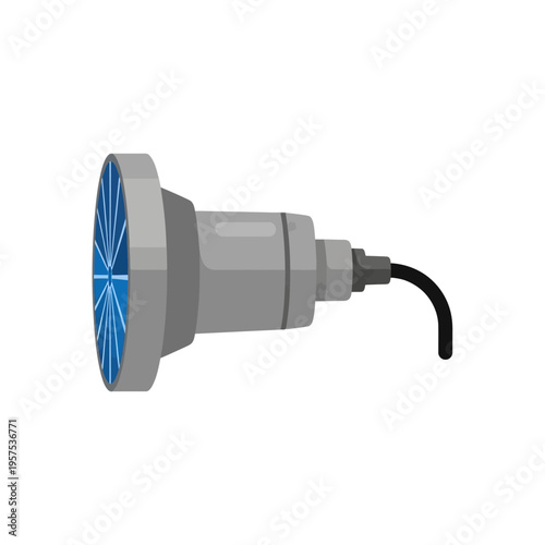 Obraz na plátne Gray LED Light Bulb with Blue Glow.