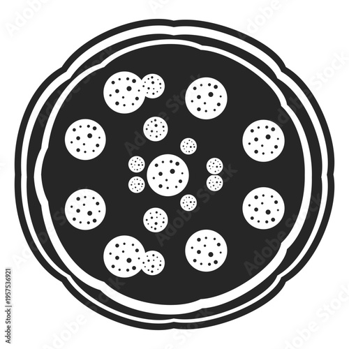 Pizza top view flat icon