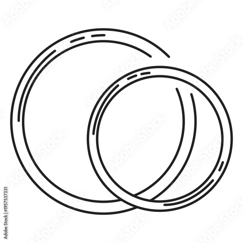 Couple rings line icon