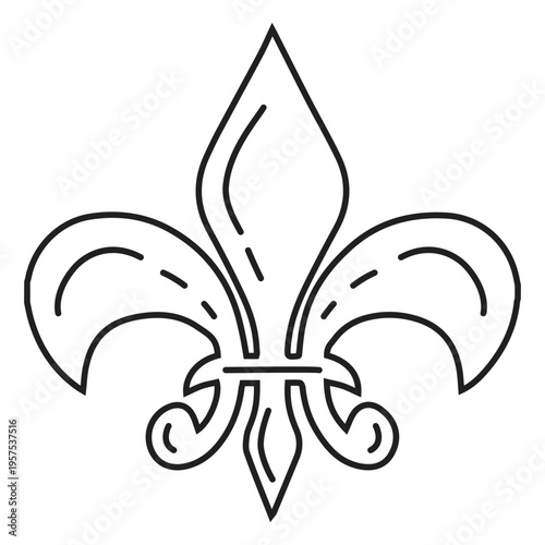 Floral accent black and white icon