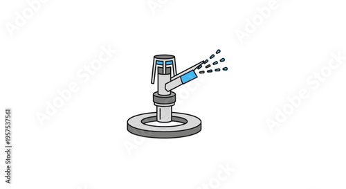 Nasal Spray Bottle Illustration with Liquid Spray.