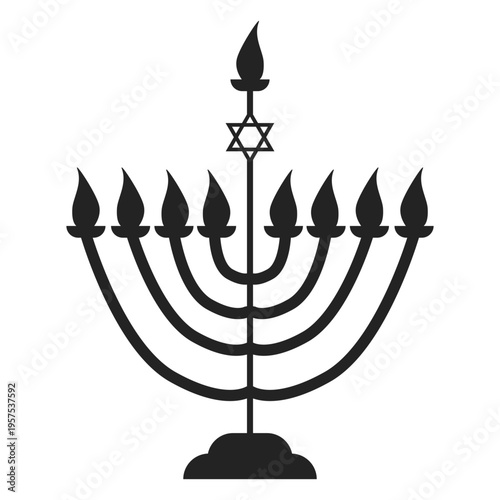 Hanukkah candle menorah icon