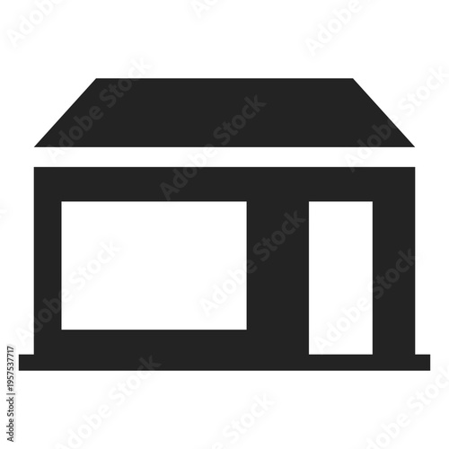 Home with wide door and window icon