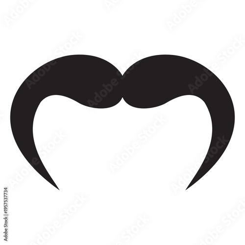Horseshoe style moustache icon