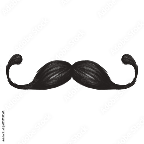 The handlebar moustache brush stroke icon