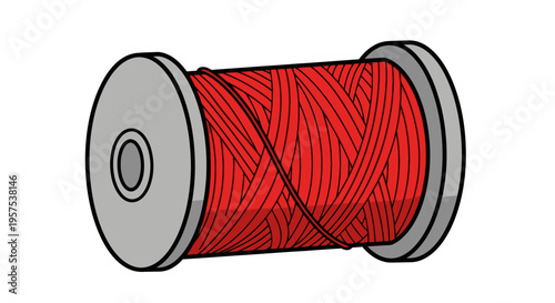 Red Thread Spool Sewing Craft Supply.