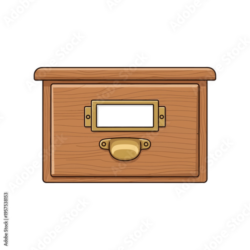 Wooden Mailbox with Brass Handle and Slot.