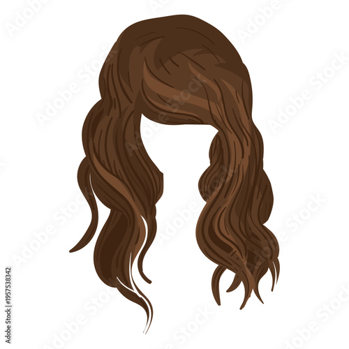 Beach wavy hair illustration