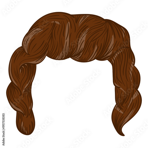 Curly men hair illustration