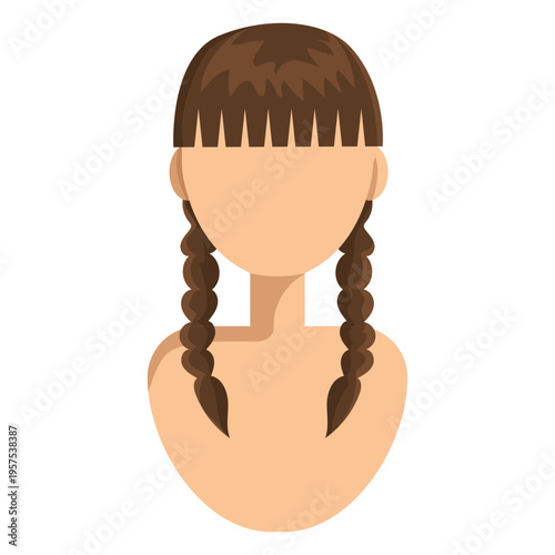 Double braids hair woman avatar