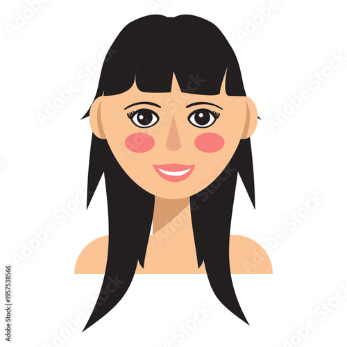 Layered bangs hair woman avatar