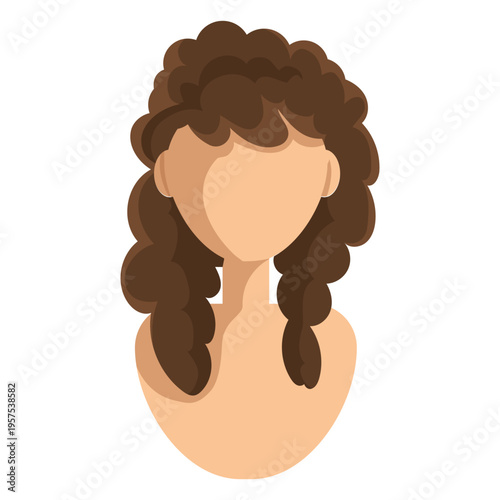 Long curly hair woman avatar