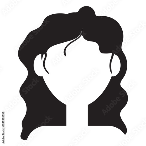 Long wavy hair silhouette