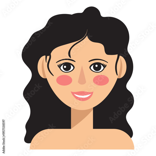 Long wavy hair woman avatar