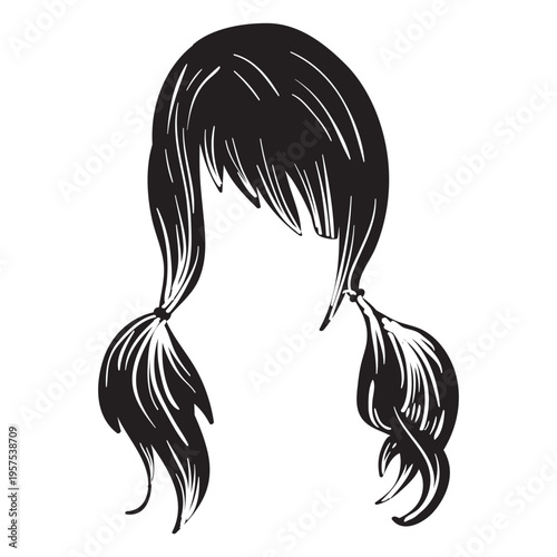 Pigtails hair icon
