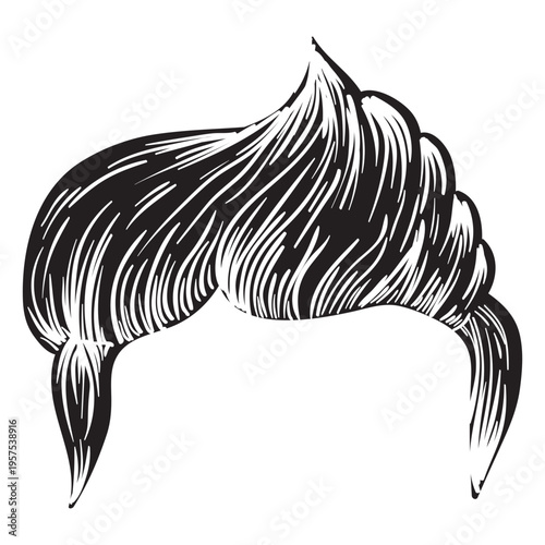 Side part men hair icon