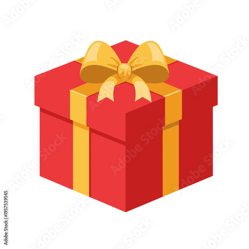 Red Gift Box with Gold Ribbon.