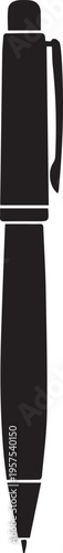 Ballpoint pen silhouette vector illustration office supply tool writing instrument graphics