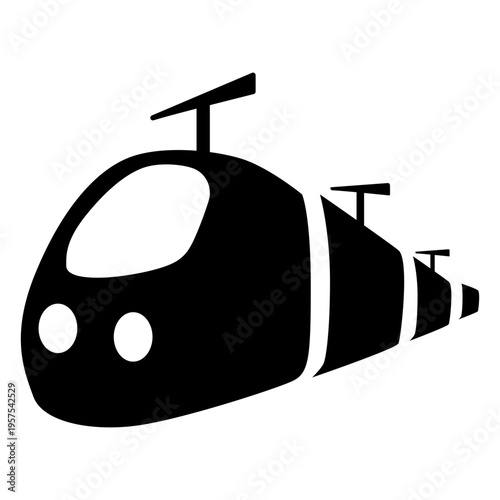 Electric train wagon silhouette