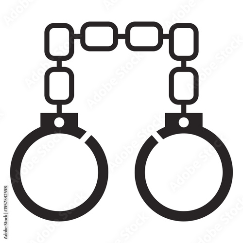 Handcuffs chain silhouette