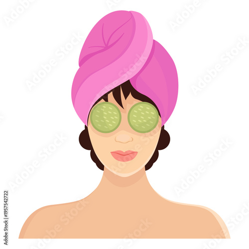 Mask brunette illustration