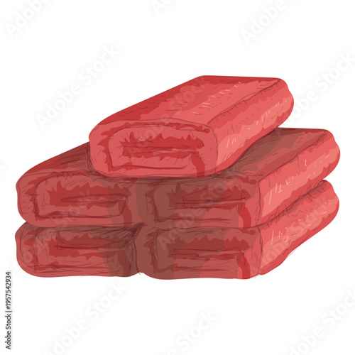 Roll towel mat illustration