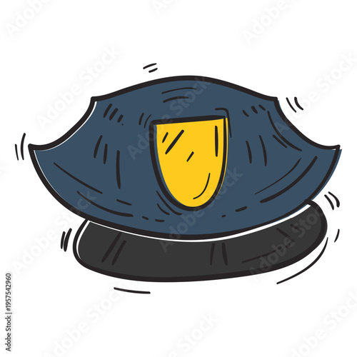 Service cap police illustration