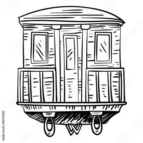 Wagon hand drawn