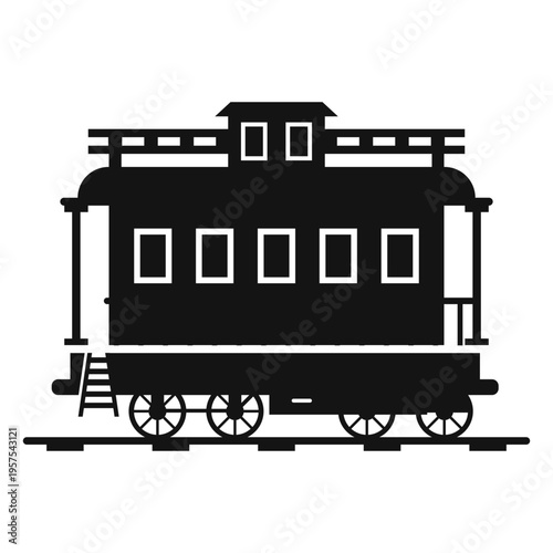 Wagon train station silhouette