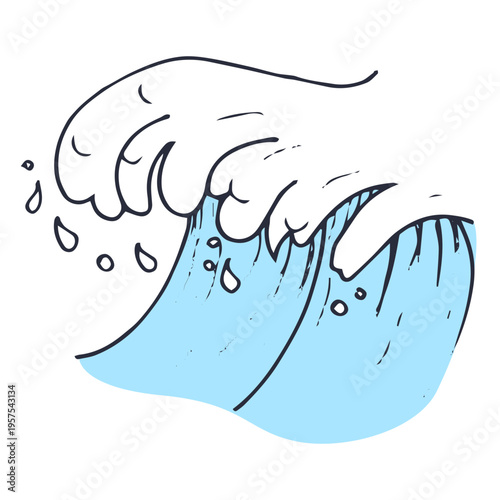 Water wave drop illustration