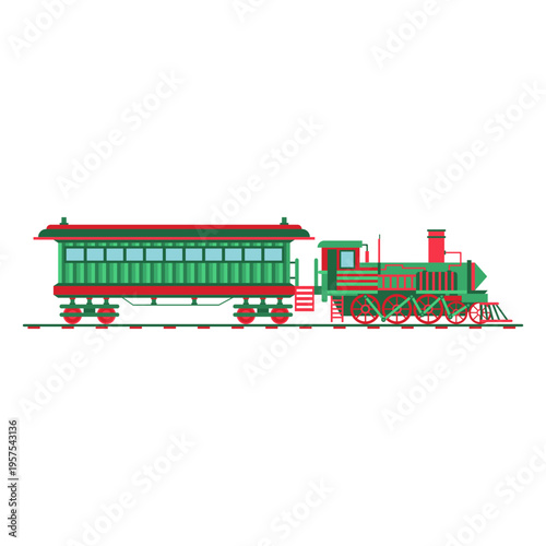 Wagon steam locomotive pilot illustration