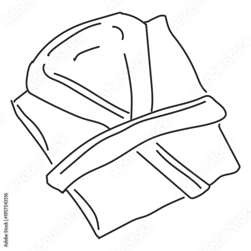 Dressing gown collar girdle sketch