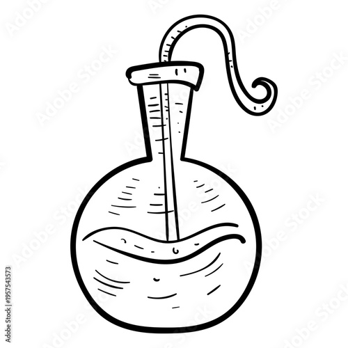 Flask liquid fluid bead bubble sketch