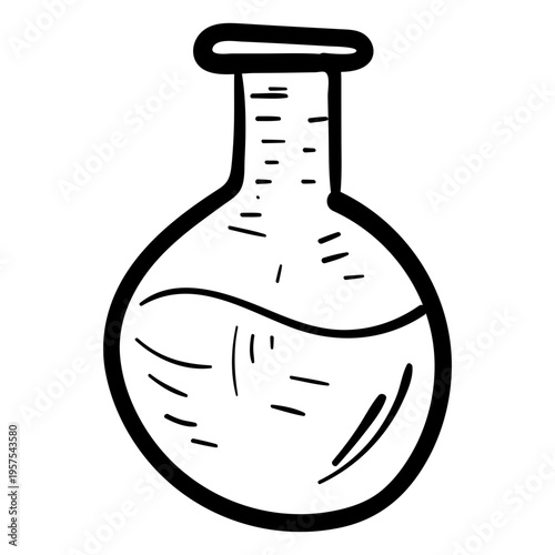 Flask liquid fluid sketch