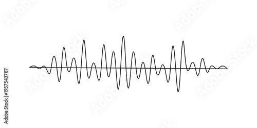 Konstfotografi Continuous one line sound wave music audio icon art voice hand
