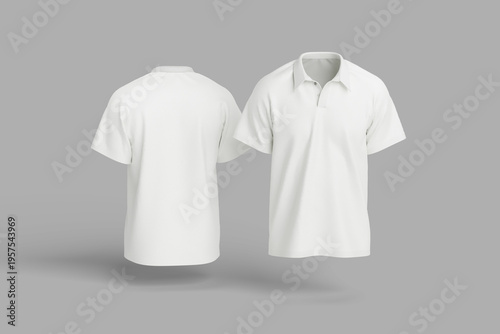 Blank White Polo Shirt Mockup for Apparel Branding Presentation