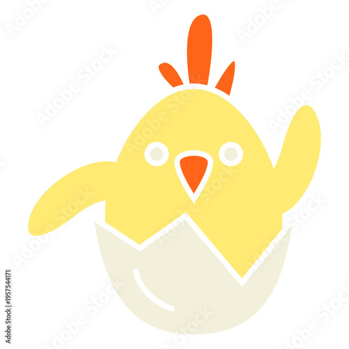 Easter chick hatching illustration