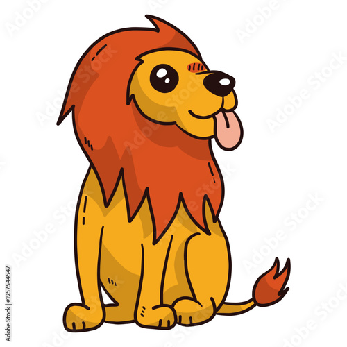 Cute lion king mane tail flat