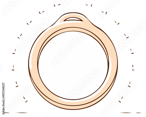 Simple cartoon ring illustration with radiating sparkle lines and doodles representing magic or brilliance