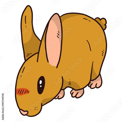 Cute rabbit bunny ear muzzle flat