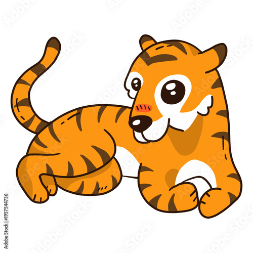 Cute tiger tail stripe flat