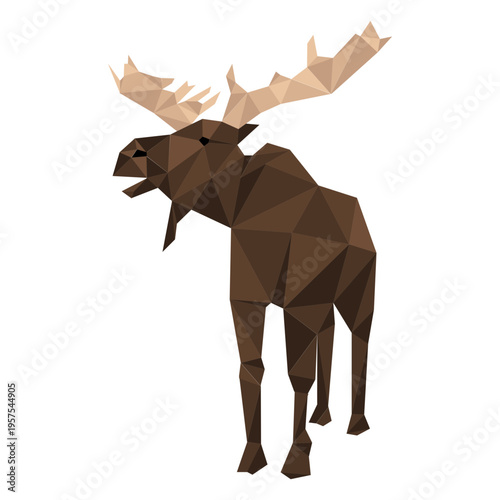 Elk moose hoof antler low poly